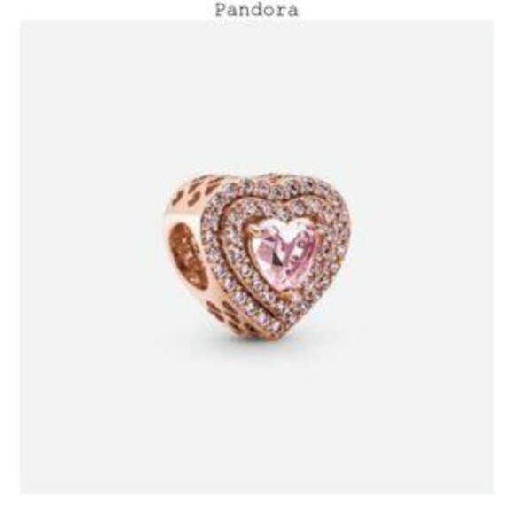 Pandora Jewelry - Pandora Rose Gold and Pink Heart Bracelet Charm